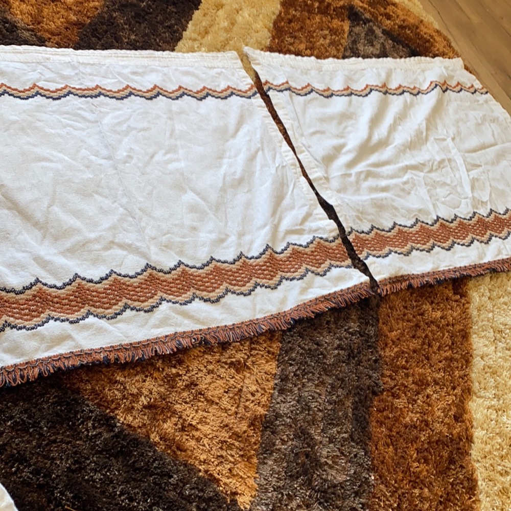 Vintage set (2)retro mcm window curtains Sears 70s
